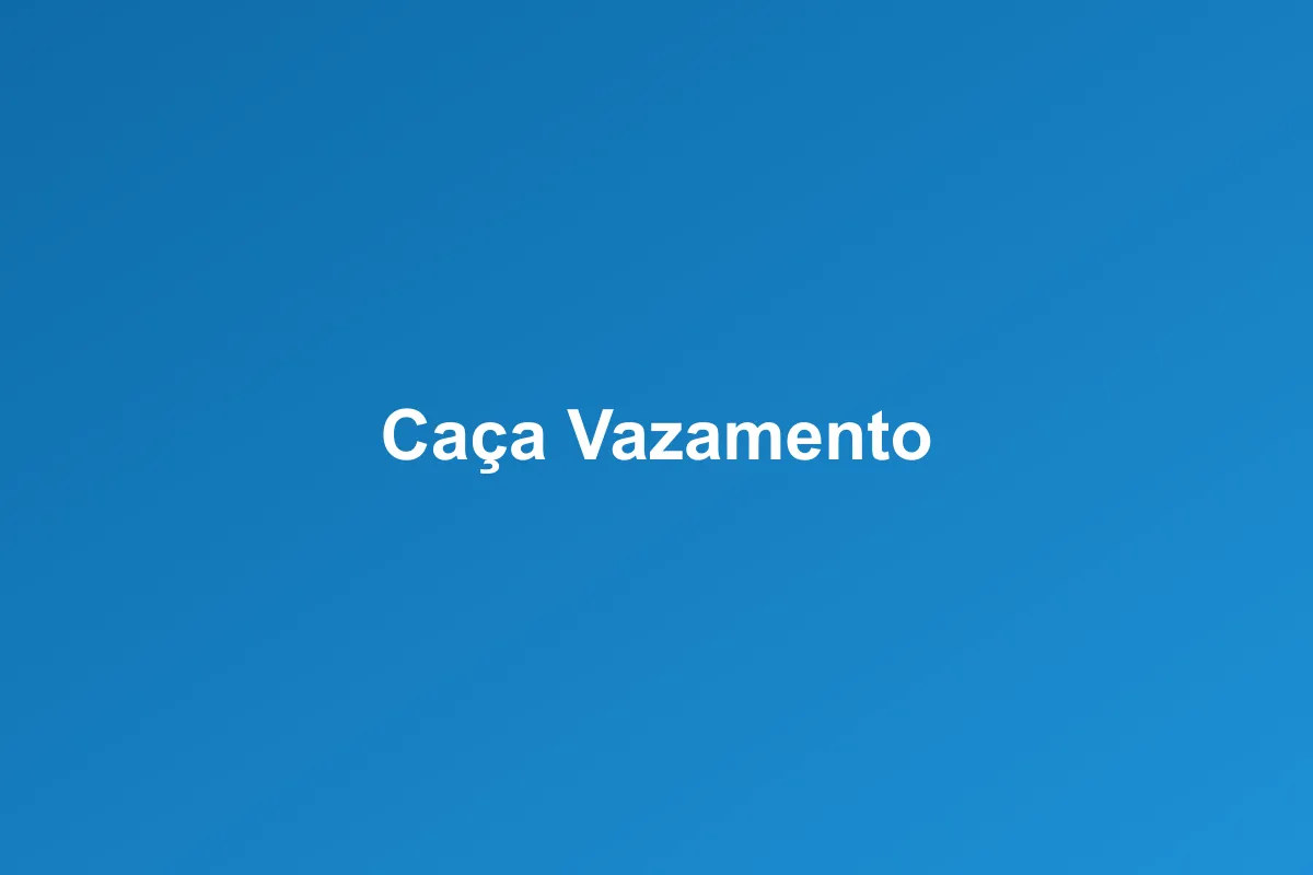 Caça vazamento em Alvorada