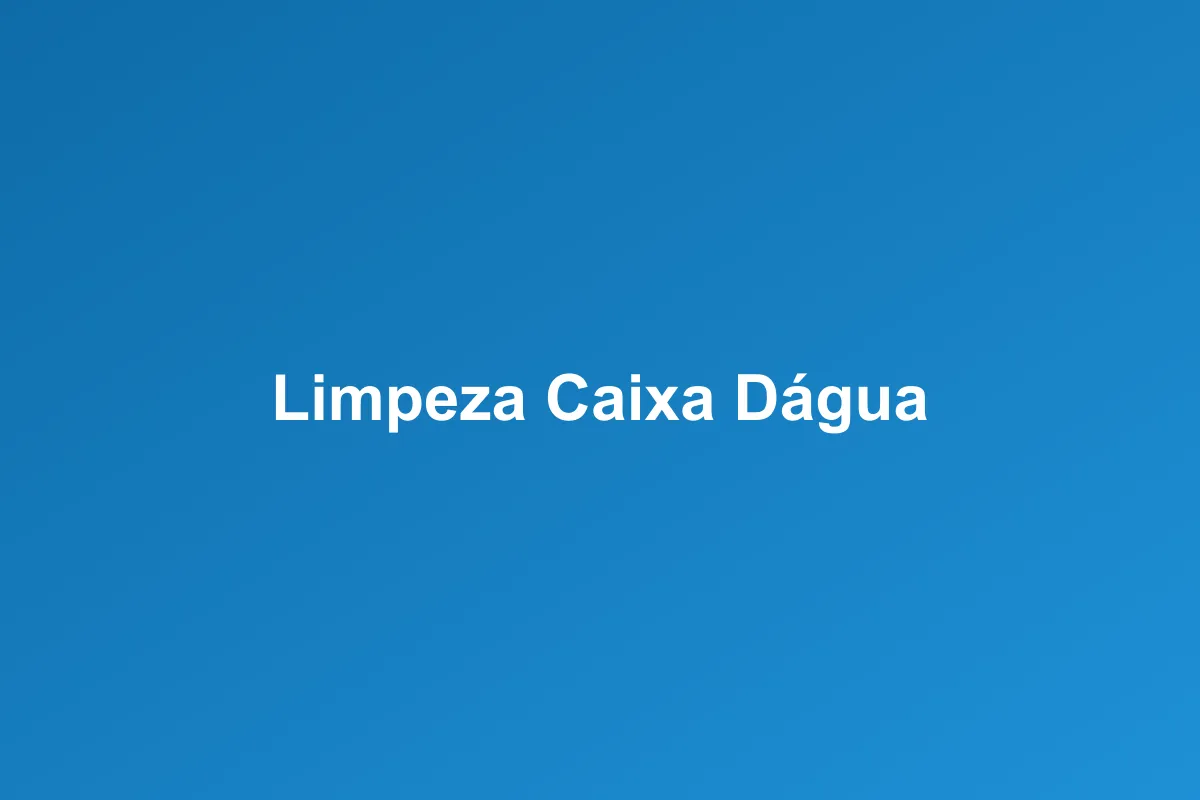 Limpeza de caixa d'água em Alvorada